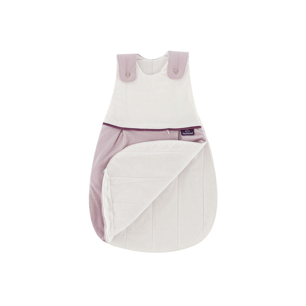 LIEBMICH Schlafsack im Design Punkte rosa Rundumreißverschluss offen