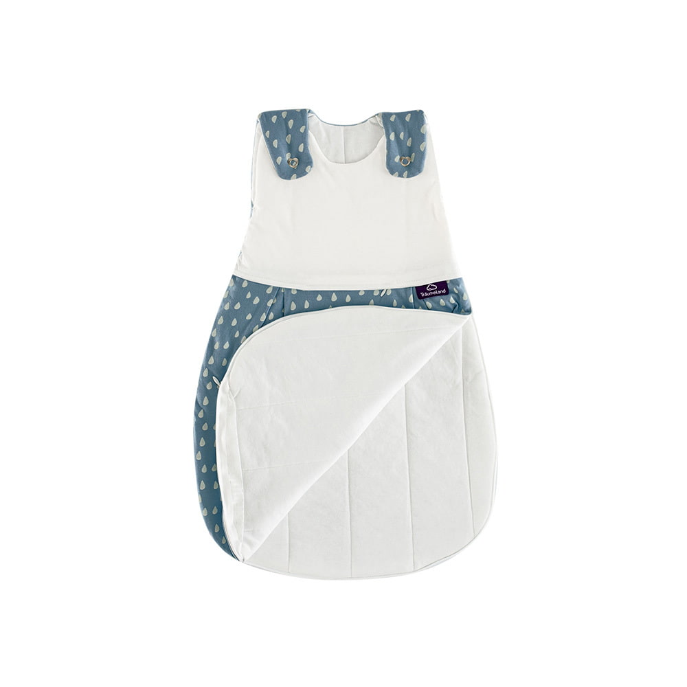 LIEBMICH Schlafsack im Design Tropfen ozeanblau Rundumreißverschluss offen
