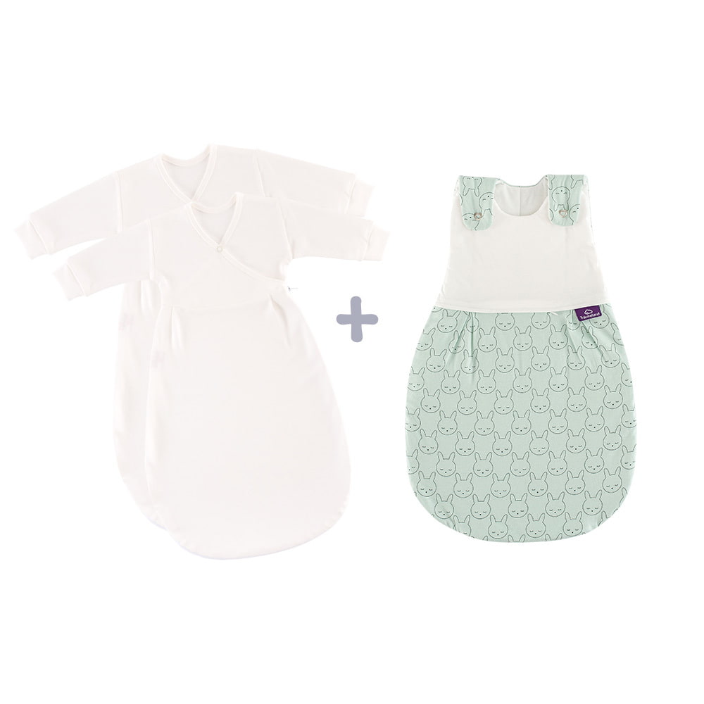 LIEBMICH Schlafsack Set im Design Kuschelhase mit 2 Innenschlafsäcken