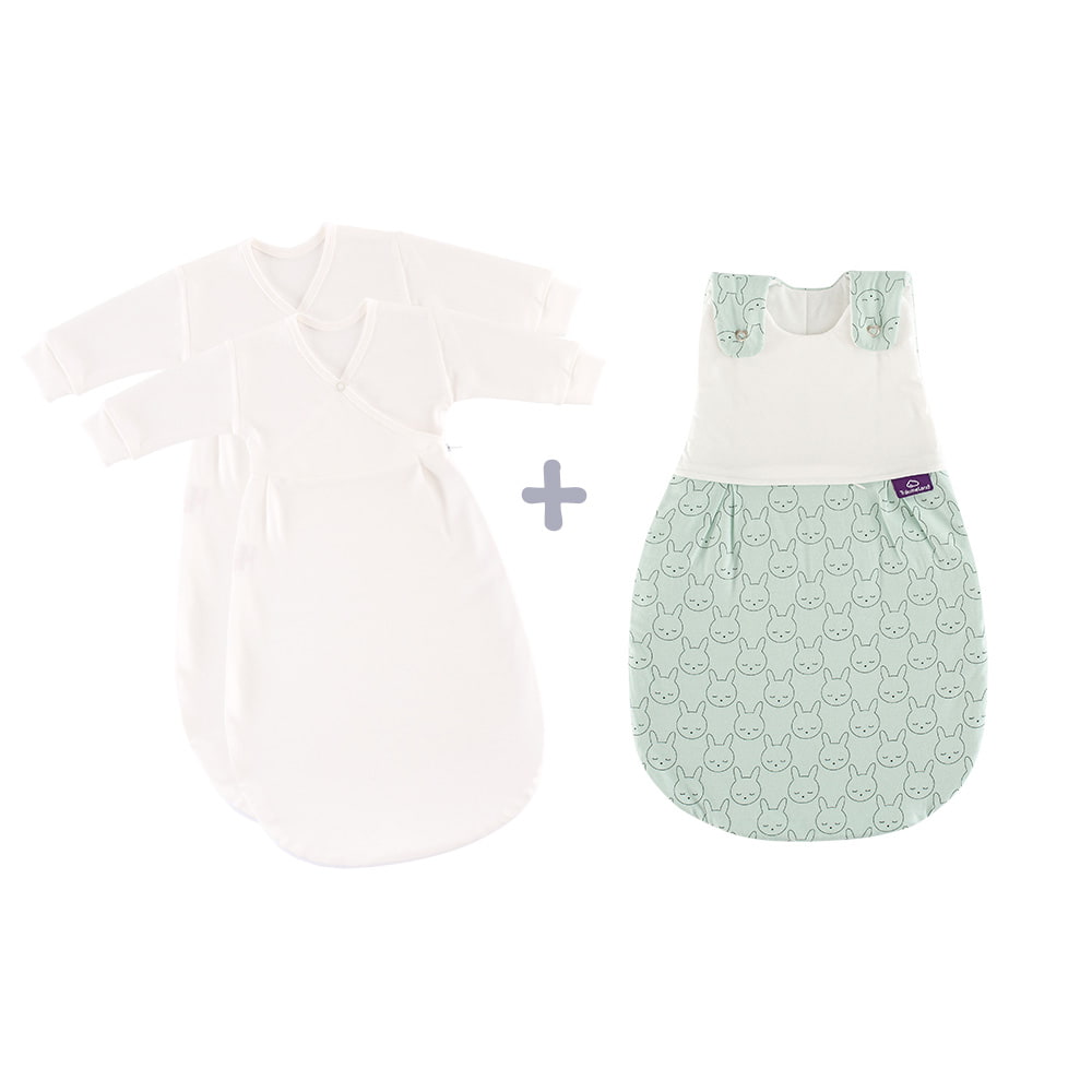 LIEBMICH Schlafsack Set im Design Kuschelhase mit 2 Innenschlafsäcken
