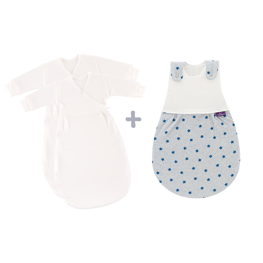 LIEBMICH Schlafsack Set im Design Sternentraum blau mit 2 Innenschlafsäcken