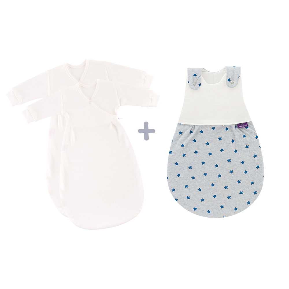 LIEBMICH Schlafsack Set im Design Sternentraum blau mit 2 Innenschlafsäcken