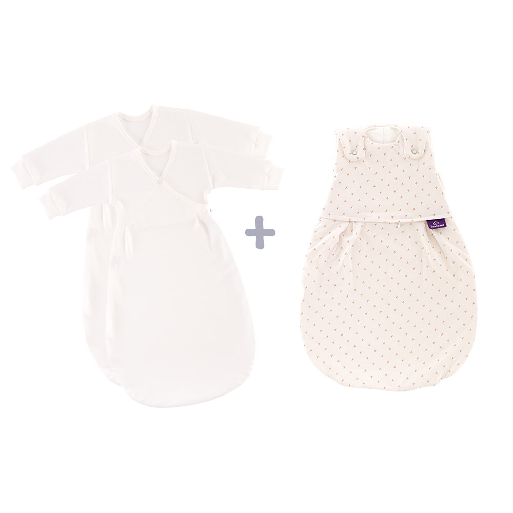 LIEBMICH Schlafsack Set im Design Twister beige mit 2 Innenschlafsäcken