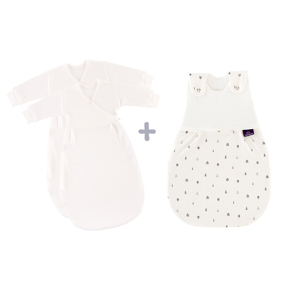 LIEBMICH Schlafsack Set im Design Zuhause mit 2 Innenschlafsäcken