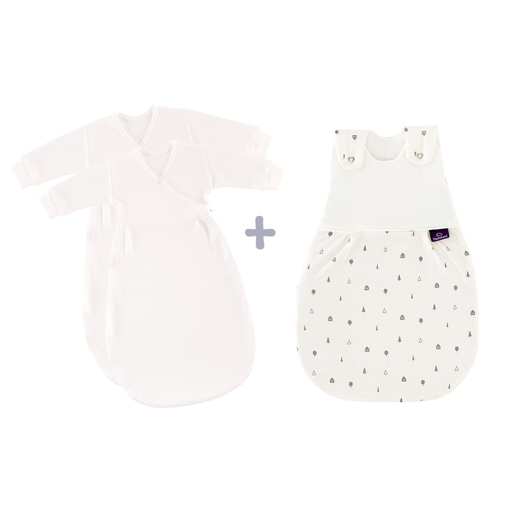 LIEBMICH Schlafsack Set im Design Zuhause mit 2 Innenschlafsäcken