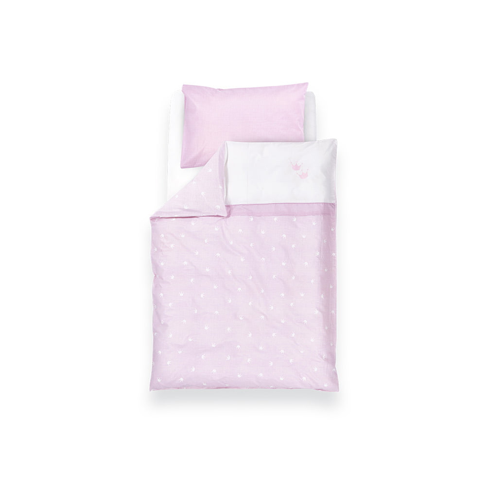 Bettwäsche Krone rosa Gesamtansicht