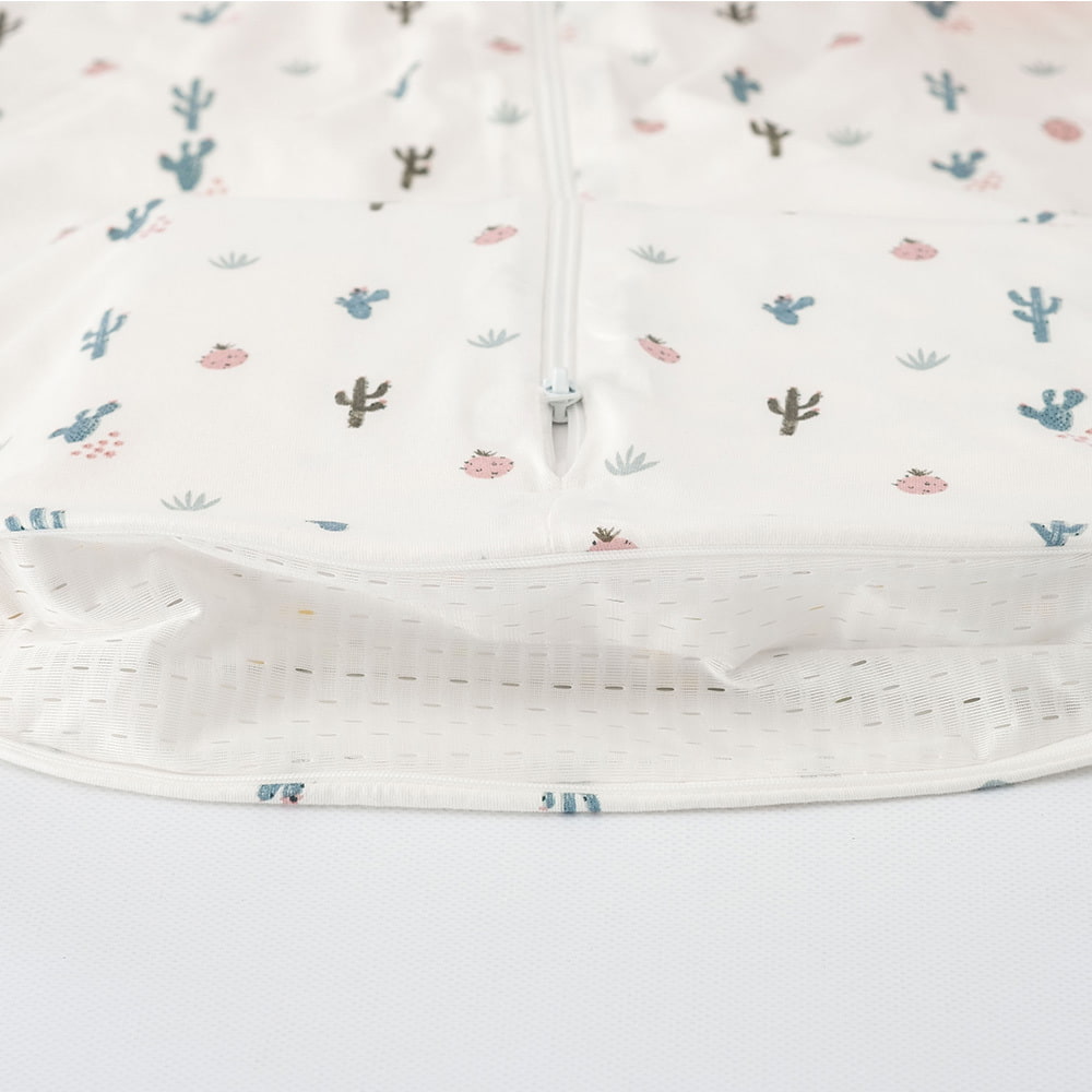 Sommerschlafsack Kaktusliebe aus Baumwolle Detailfoto vom Belüftungsschlitz