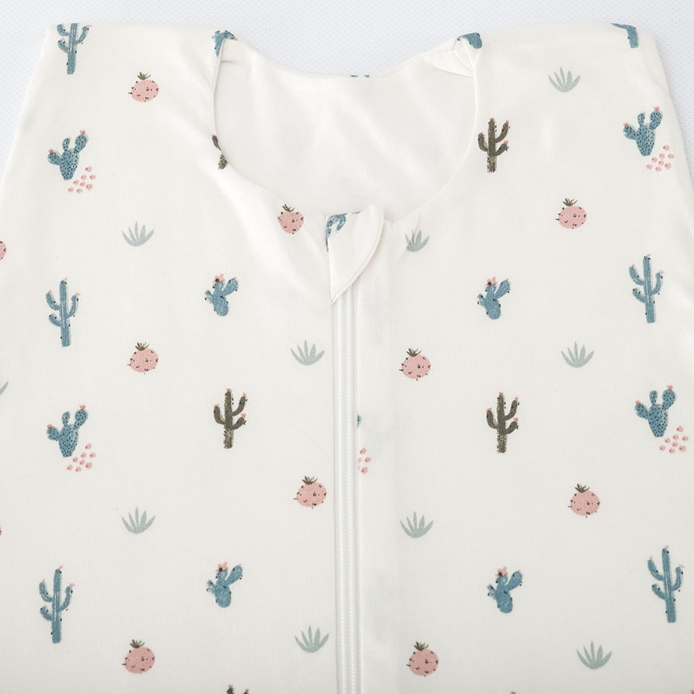 Sommerschlafsack Kaktusliebe aus Baumwolle Detailfoto vom Kinnschutz