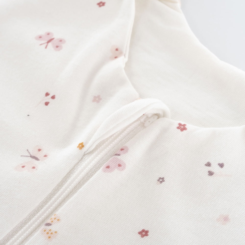 Sommerschlafsack Farfalle aus Baumwolle Detailfoto vom Kinnschutz