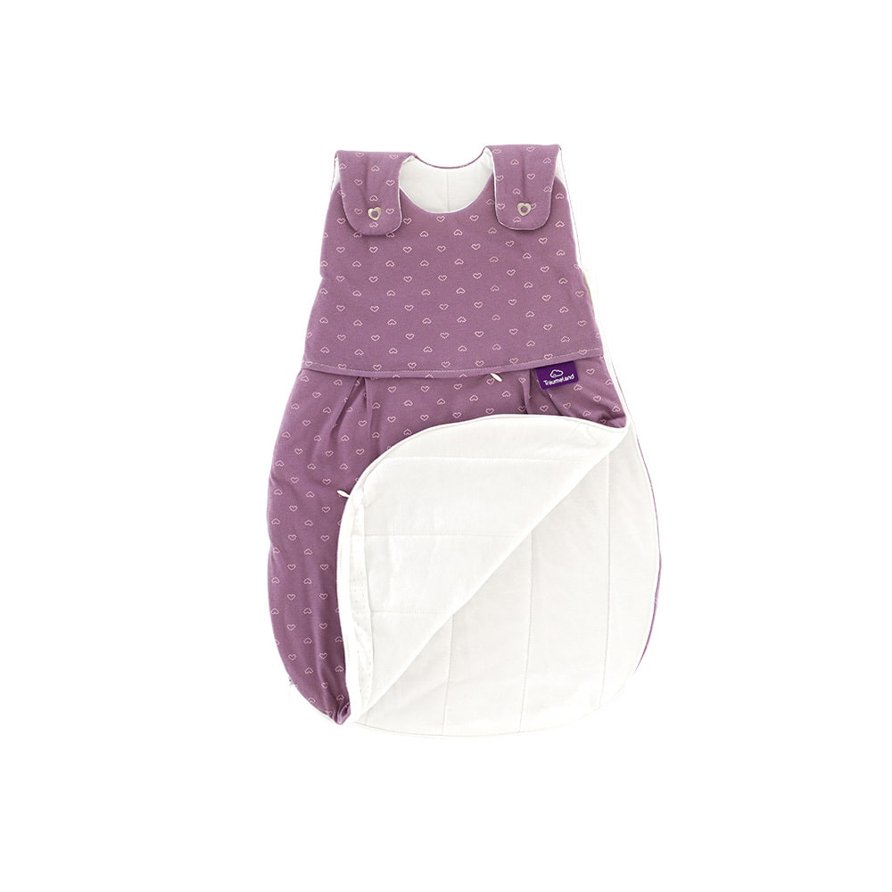 LIEBMICH Schlafsack im Design Heartsome Rundumreißverschluss offen