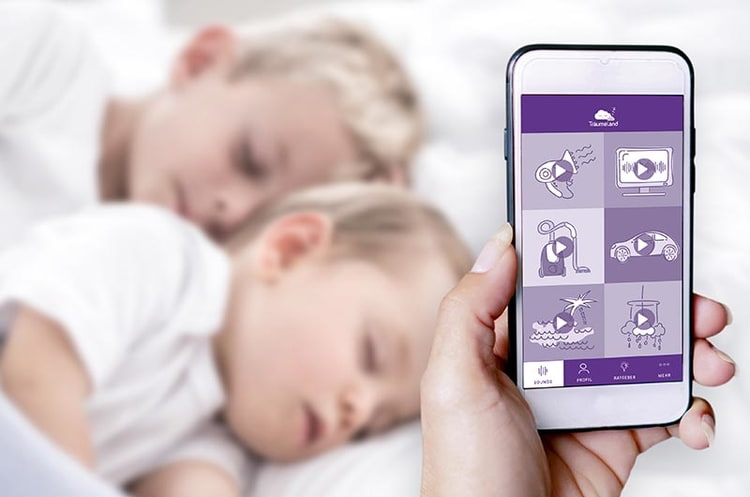 Schlafende Kinder mit Träumeland Schlaf-App