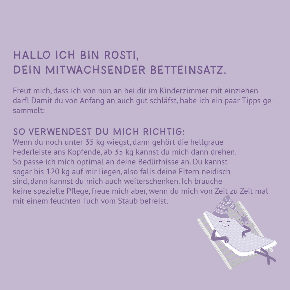 Träumeland mitwachsender Betteinsatz Rosti Anwendung