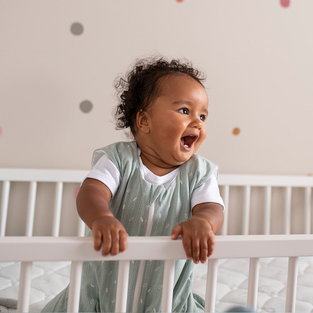 Baby im GOTS zeritifizierten Träumeland Schlafsack