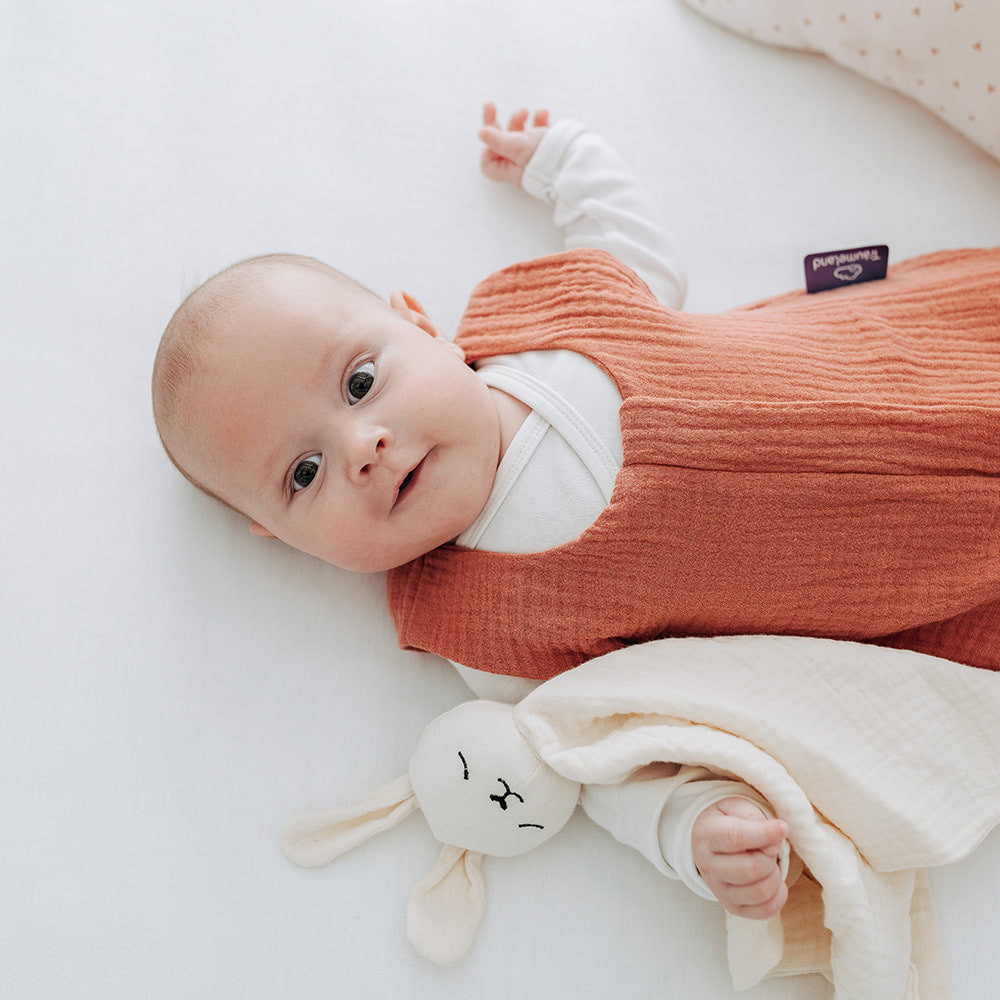 Baby im Träumeland Sommerschlafsack mit Kuscheltier