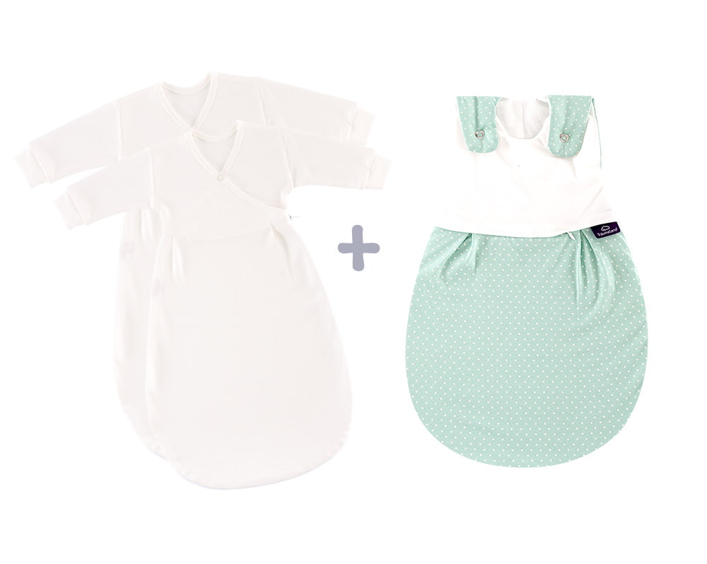 Ganzjahres-Schlafsack Set Pünktchen mint