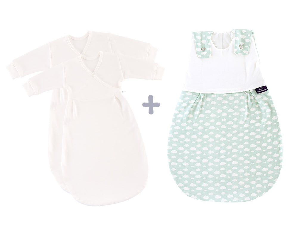 Ganzjahres-Schlafsack Set Wolke mint
