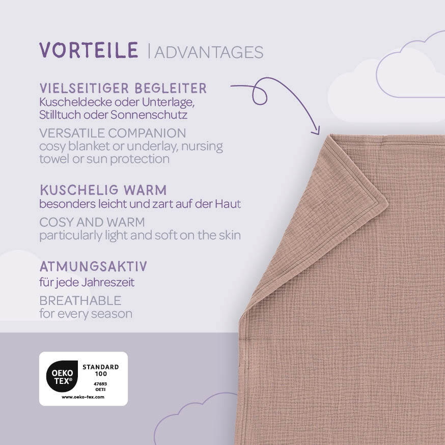 Babydecke Musselin kastanie Vorteile