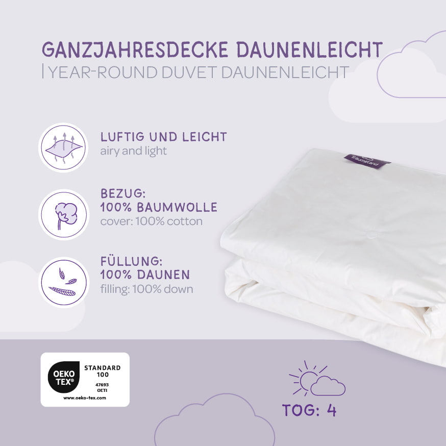 Babydecke Daunenleicht – luftige Daunendecke für Babys