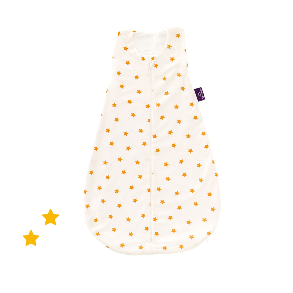 Sommerschlafsack weiß mit gelben Sternen aus TENCEL™ 