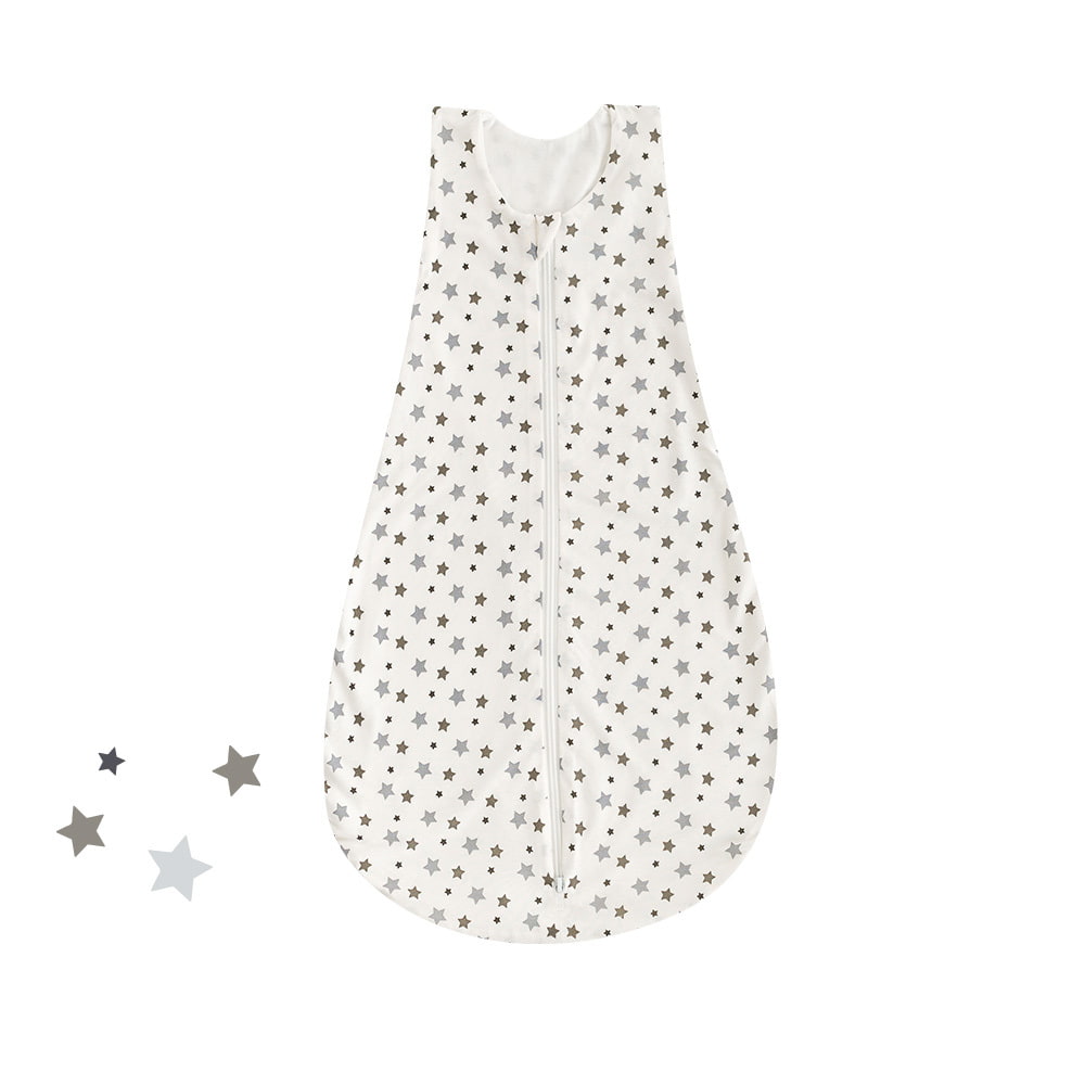 Sommerschlafsack weiß mit grauen Sternen aus TENCEL™ 