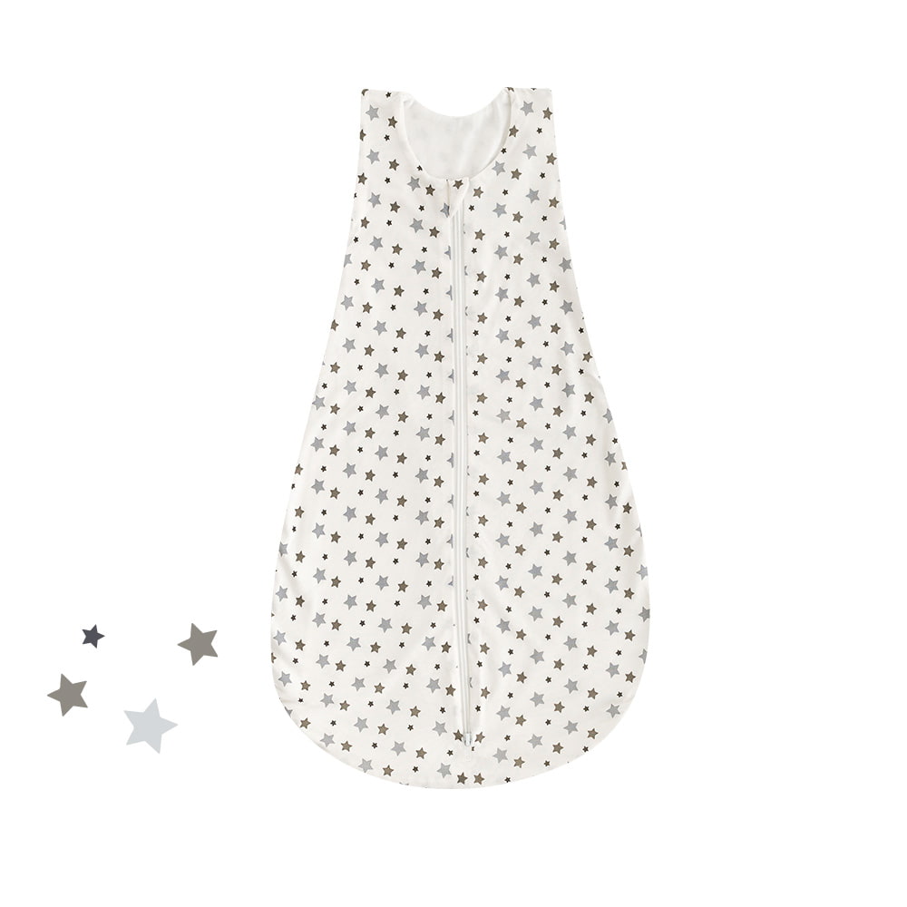 Sommerschlafsack weiß mit grauen Sternen aus TENCEL™ 