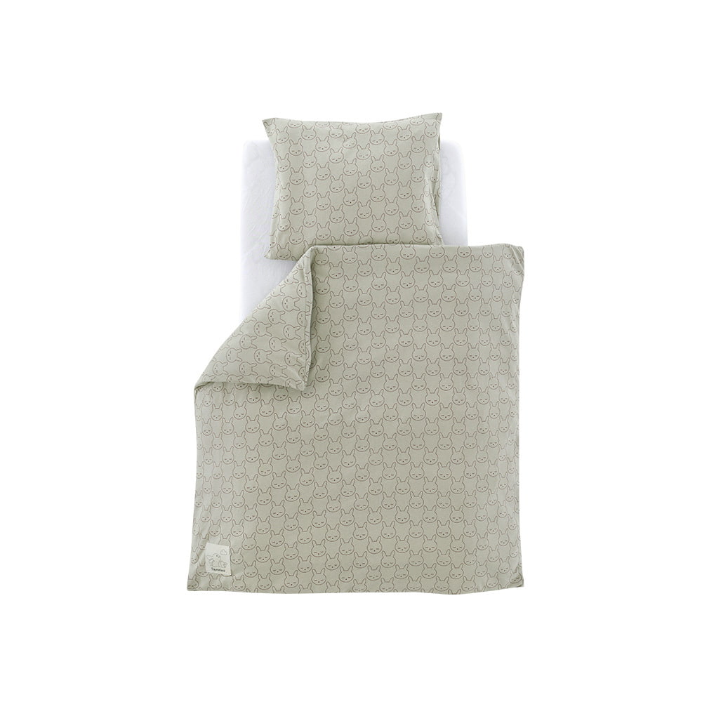 Bettwäsche Kuschelhase grün 80x80 x 35x40