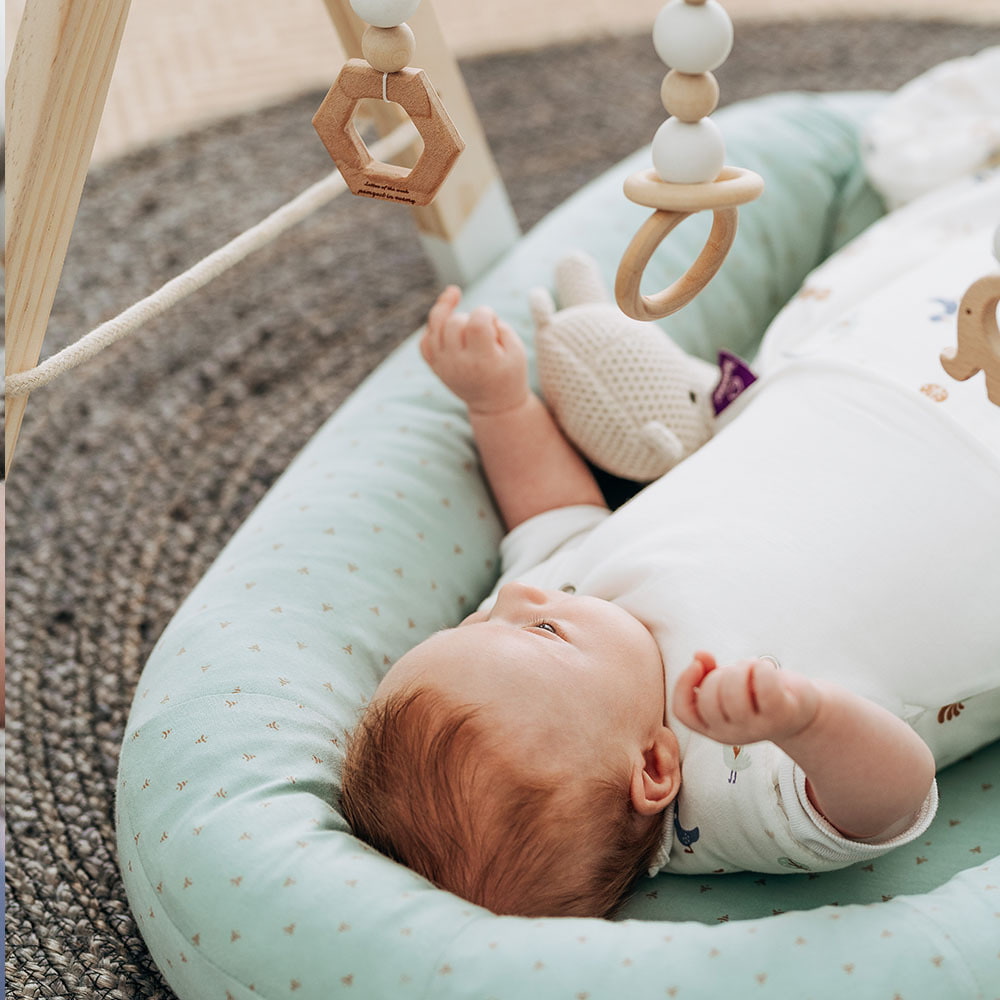 Baby spielt im Träumeland Nest Home