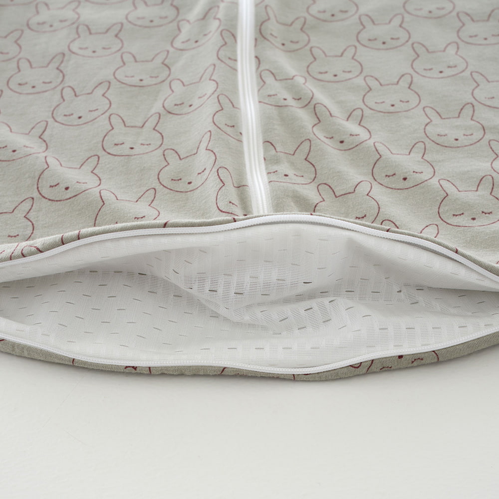 Sommerschlafsack Kuschelhase grün Baumwolle Detail Belüftung