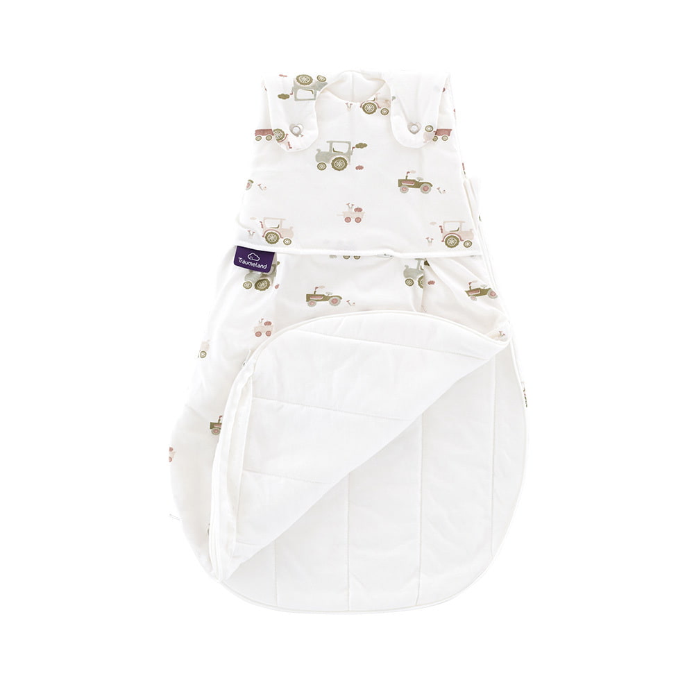 Schlafsack Little Farm grün unten offen