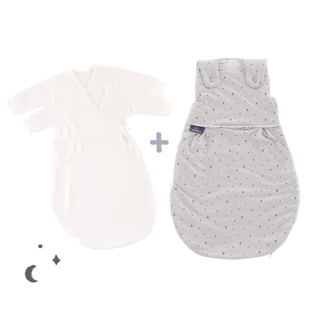 Schlafsack Set Moon grau mit 2 Innenschlafsäcken