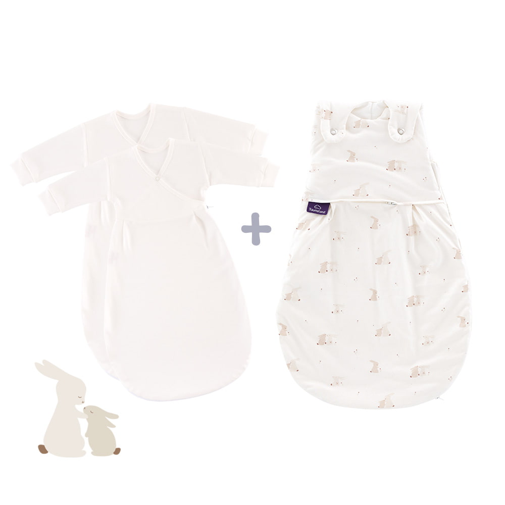 Ganzjahres-Schlafsack Set Hophop Bunny beige