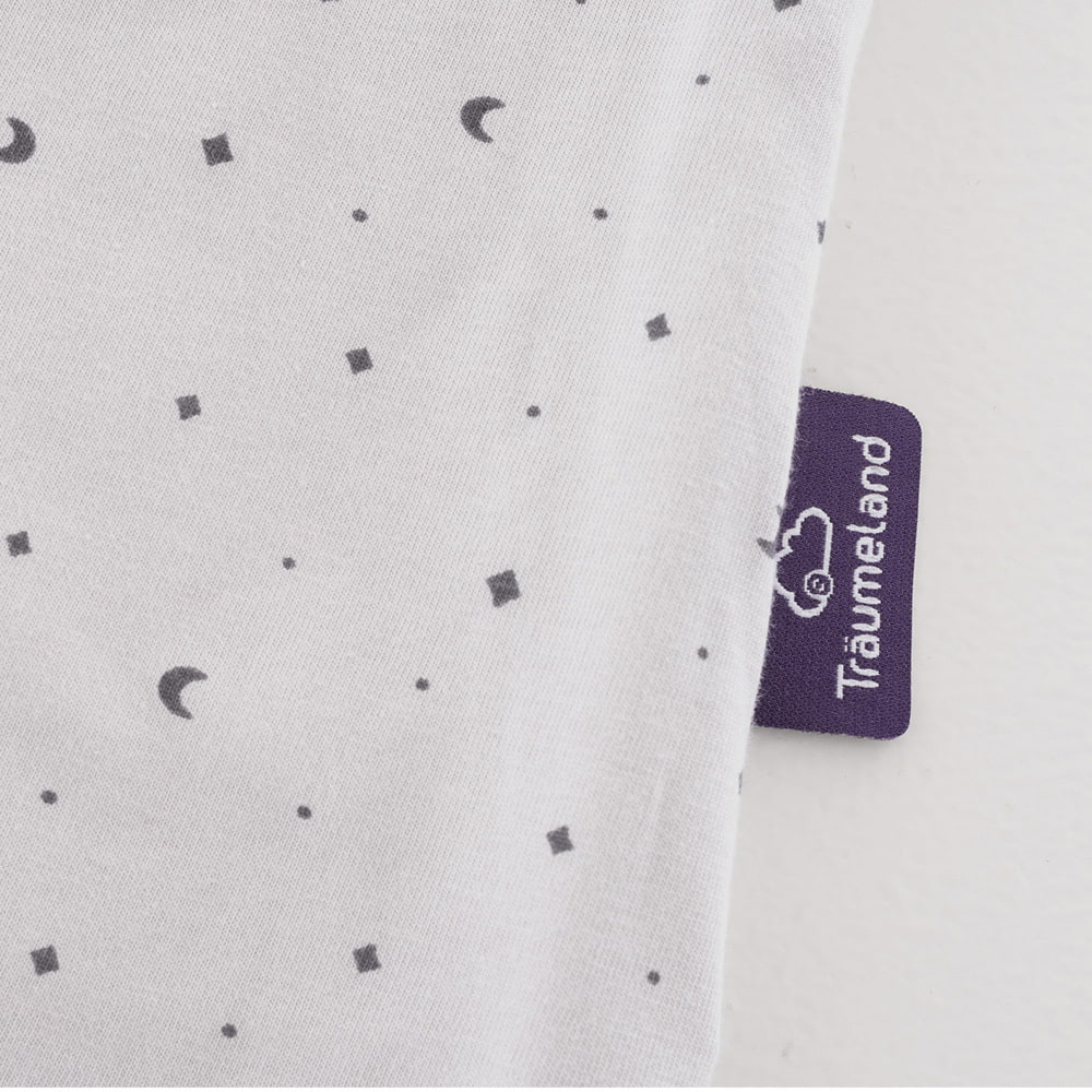 Sommerschlafsack Moon grau Baumwolle Detail Etikett