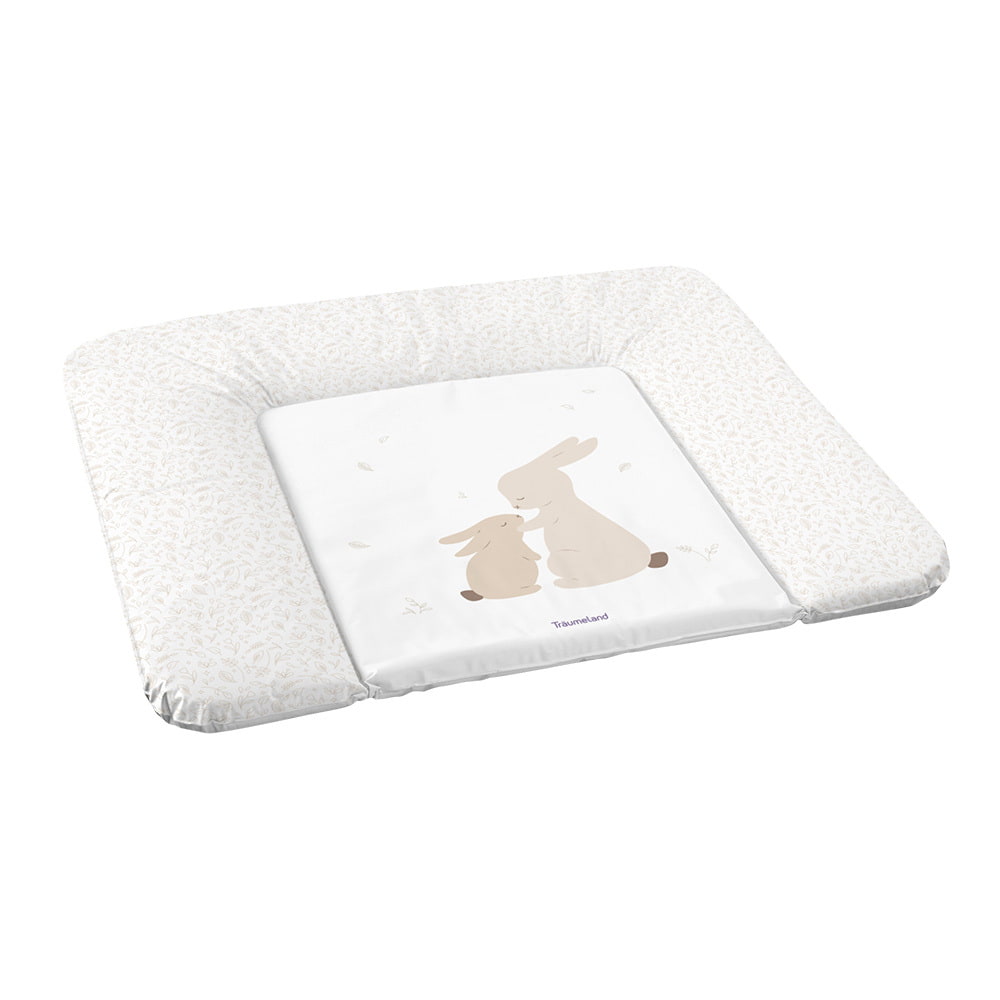 Wickelauflage im Design Hophop Bunny beige schräge Ansicht