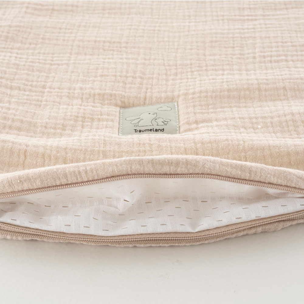 Ganzjahresschlafsack beige Belüftungsschlitz unten