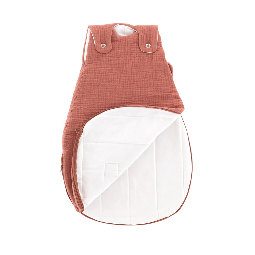 Ganzjahresschlafsack aprikose aufgeklappt