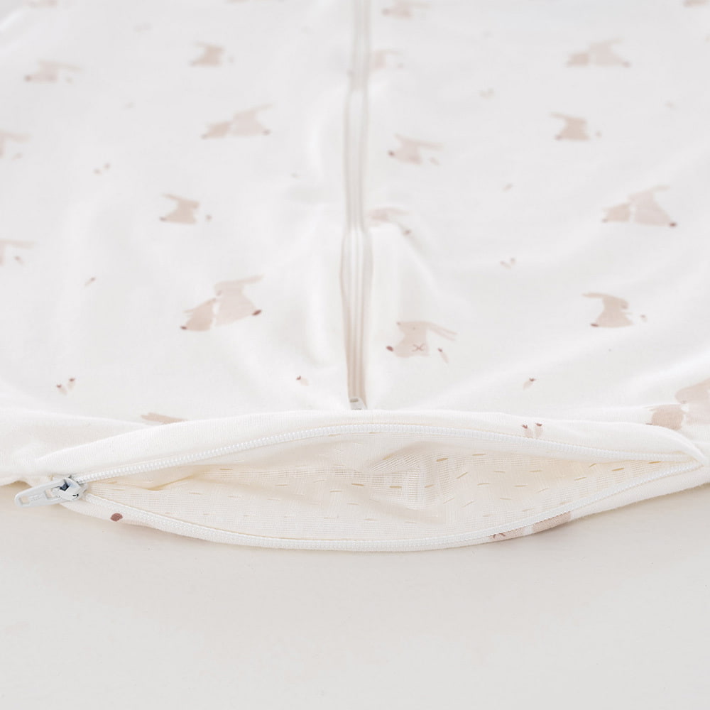 Sommerschlafsack Hophop Bunny beige Baumwolle Detail Belüftung