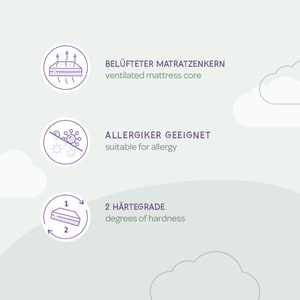belüfteter Kern, Allergiker geeignet, 2 Härtegrade