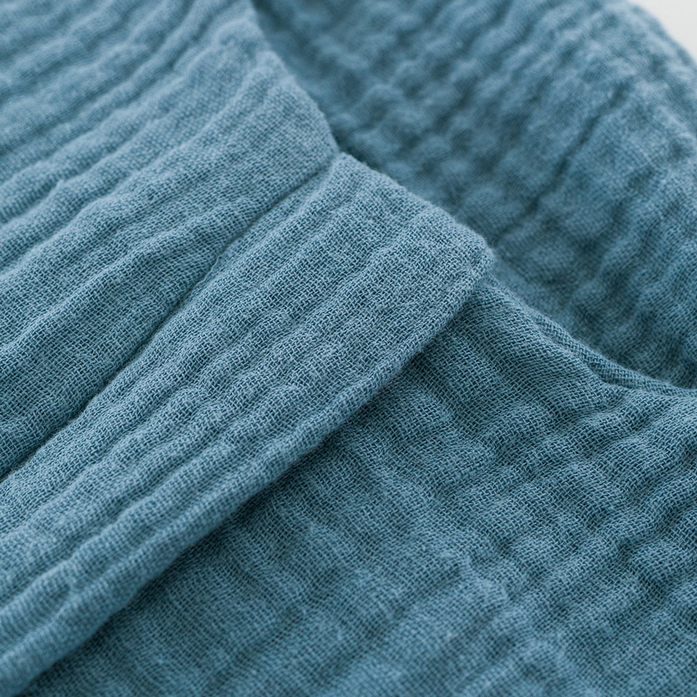 Sommerschlafsack jeansblau Kinnschutz