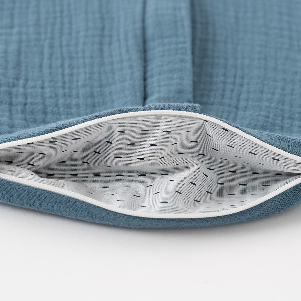 Sommerschlafsack jeansblau Belüftungsschlitz