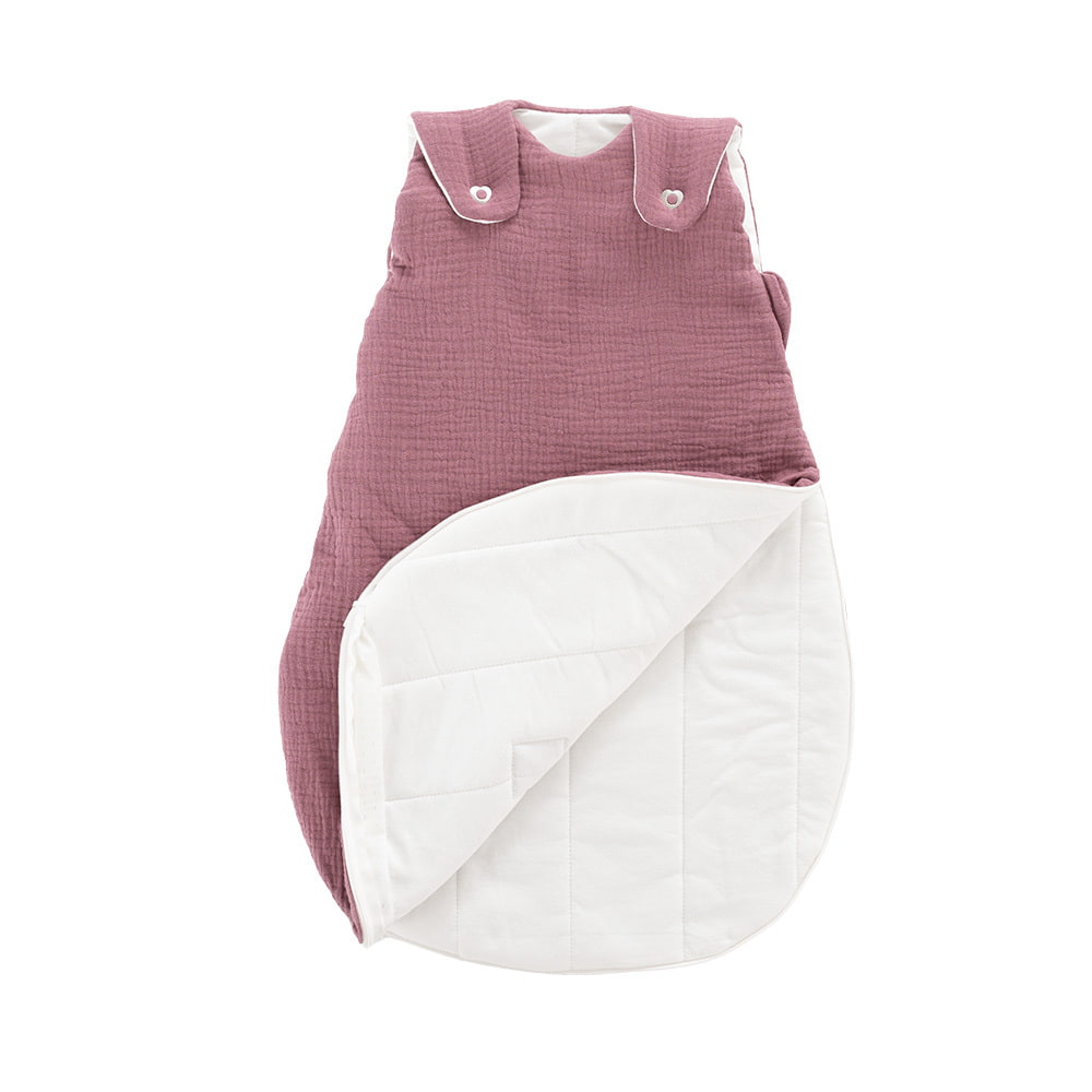 Ganzjahresschlafsack pflaume aufgeklappt
