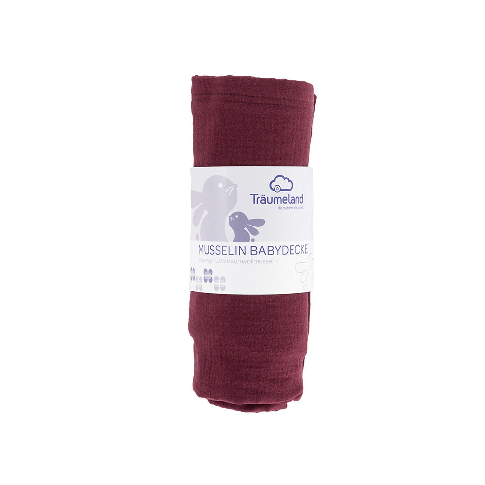 Babydecke beerenrot verpackt