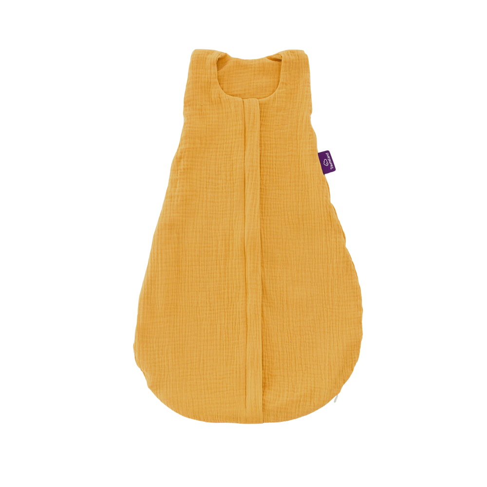 Sommerschlafsack aus Baumwollmusselin in senfgelb