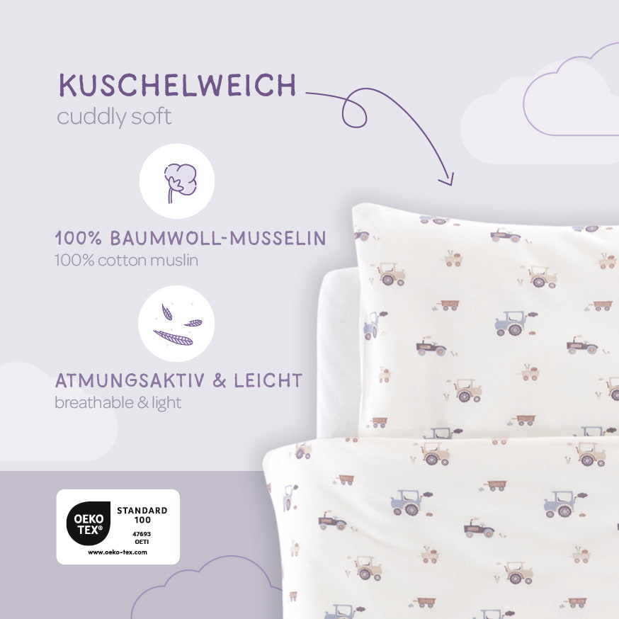 Bettwäsche Little Farm blau Vorteile