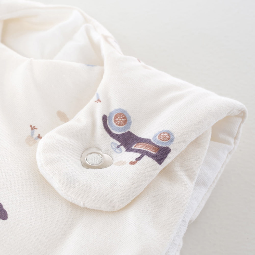 Ganzjahresschlafsack Little Farm blau Druckknopf