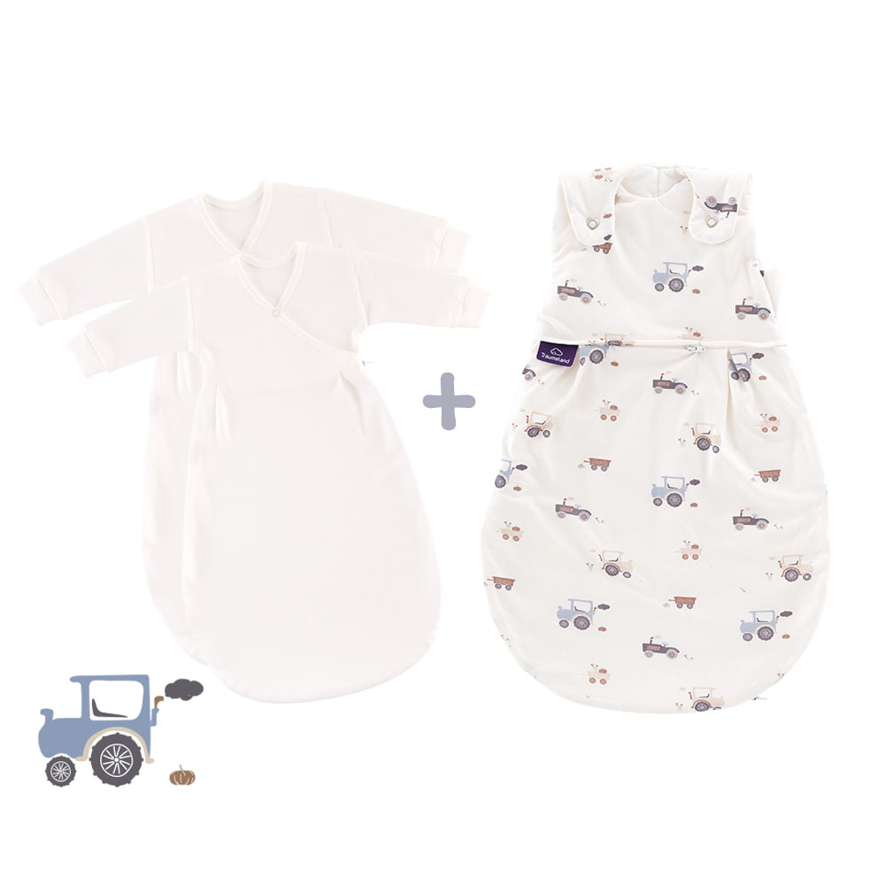 Ganzjahres-Schlafsack Set Little Farm blau