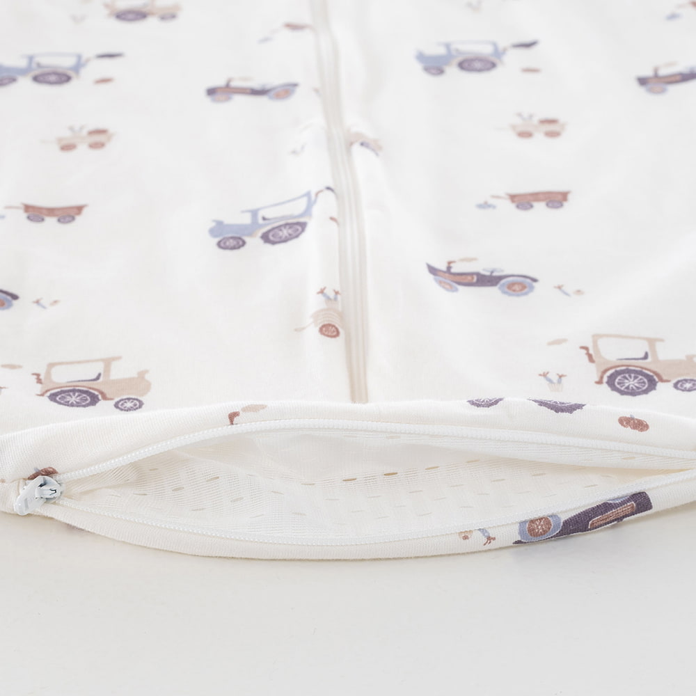 Sommerschlafsack Little Farm blau Belüftungsschlitz