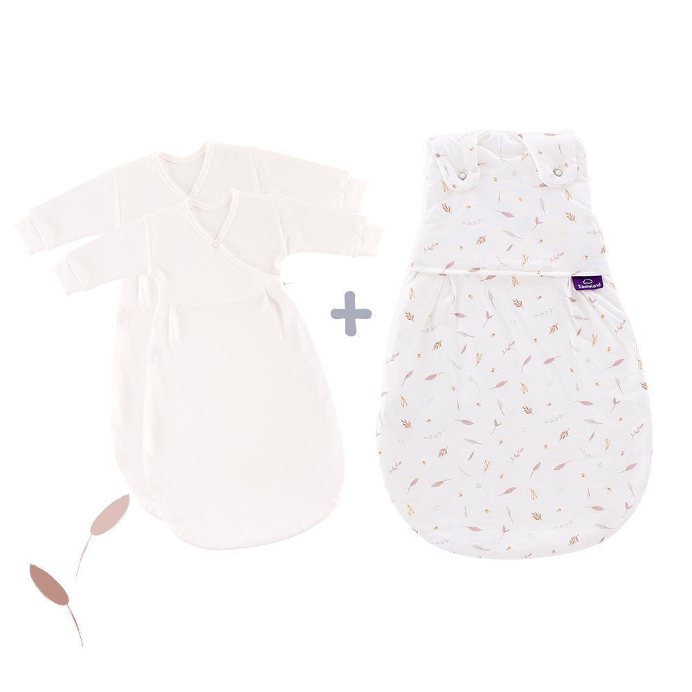 LIEBMICH Schlafsack Set im Design Naturlieb rosa mit 2 Innenschlafsäcken