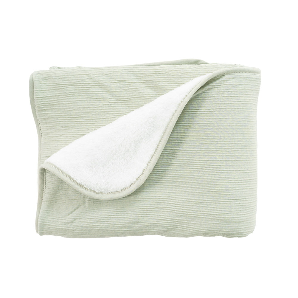 Signature Kuscheldecke in der Farbe mint aufgeklappt