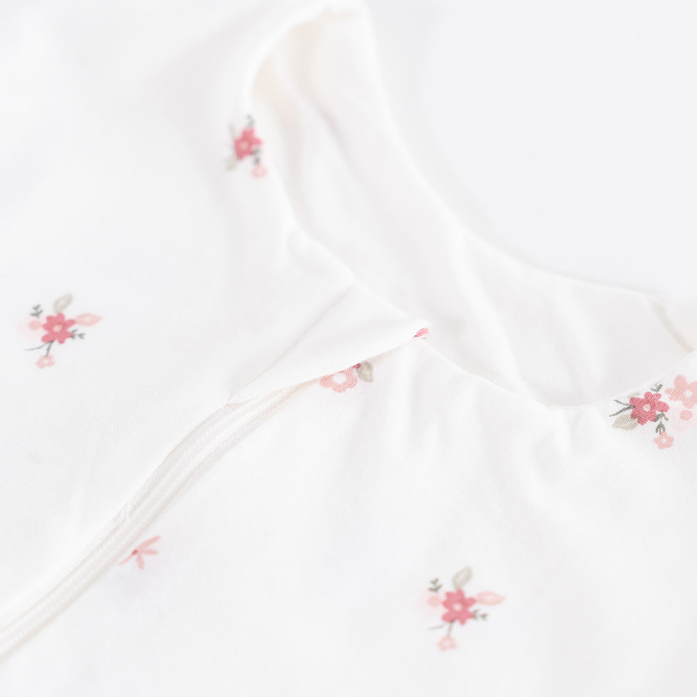 Sommerschlafsack aus Baumwolle im Design Flora Kinnschutz