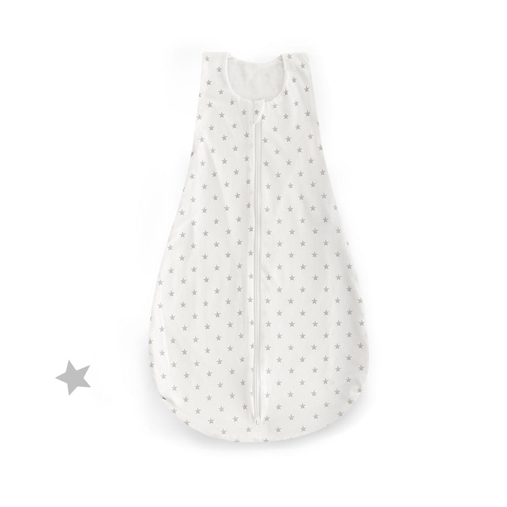 Sommer-Schlafsack Baumwoll-Jersey Sternchen grau